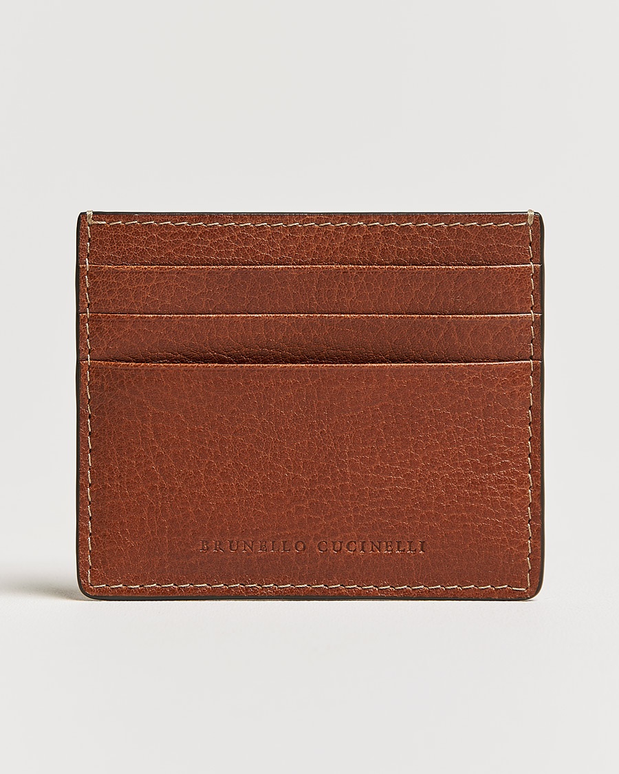 Herren | | Brunello Cucinelli | Grain Leather Card Holder Cognac
