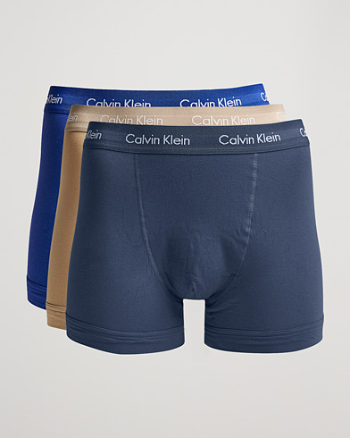 Herren | Unterwäsche | Calvin Klein | Cotton Stretch 3-Pack Trunk Navy/Blue/Beige