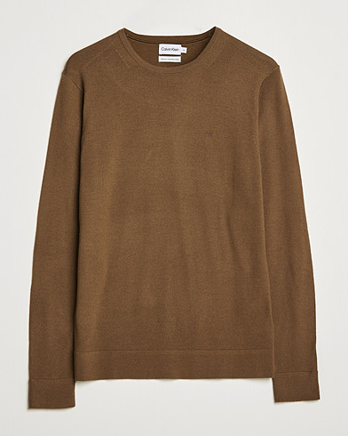 Herren | Rundausschnitt | Calvin Klein | Superior Wool Crew Neck Sweater Chester Brown