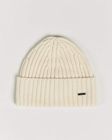 Herren | Sale accessoires | BOSS | Lino Cable Knitted Beanie Open White