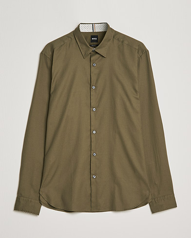 Herren | Hemden | BOSS | Liam Flannel Shirt Open Green