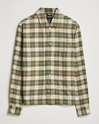 Herren | Flannellhemden | BOSS | Nolan Check Flannel Shirt Open Green