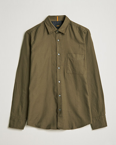 Herren | BOSS Casual | BOSS Casual | Relegant Flannel Shirt Dark Green