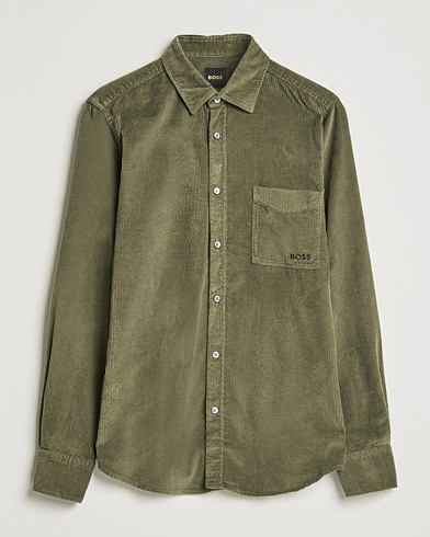 Herren | BOSS Casual | BOSS Casual | Relegant Corduroy Shirt Dark Green