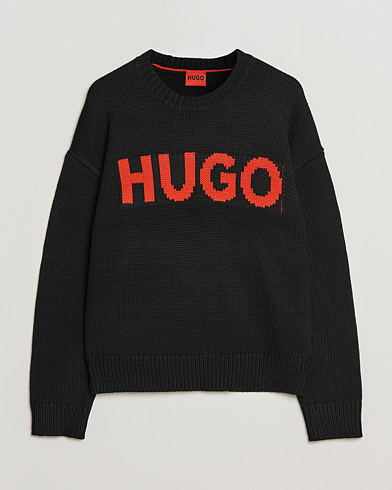 Herren | Strickpullover | HUGO | Slogonon Knitted Sweater Black