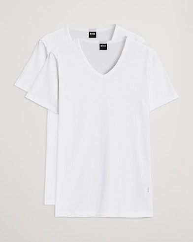 Herren | BOSS | BOSS BLACK | 2-Pack V-Neck Slim Fit T-Shirt White