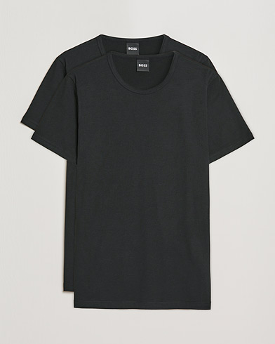 Herren | Schwartze t-shirts | BOSS BLACK | 2-Pack Crew Neck Slim Fit T-Shirt Black
