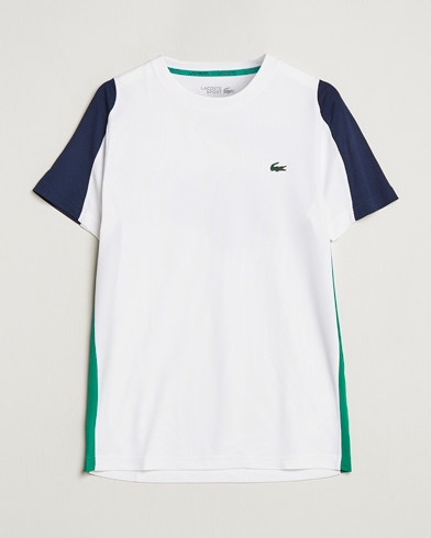 Herren |  | Lacoste Sport | Performance Crew Neck T-Shirt White/Navy Blue