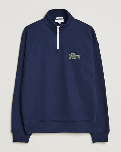 Herren |  | Lacoste | Half Zip Organic Cotton Sweatshirt Navy Blue