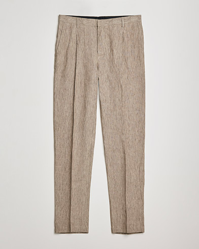 Herren | The Linen Lifestyle | Sunspel | Tailored Relaxed Fit Linen Trousers Dark Stone