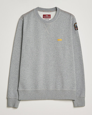 Herren | Graue Sweatshirts | Parajumpers | Basic Cotton Fleece Sweatshirt Silver Melange