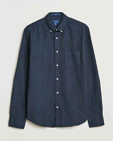 Herren | Preppy Authentic | GANT | Regular Fit Flannel Shirt Evening Blue