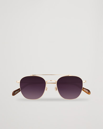 Herren | Gebogene Sonnenbrillen | Oliver Peoples | Mandeville Sunglasses Brushed Gold/Gradient Lens