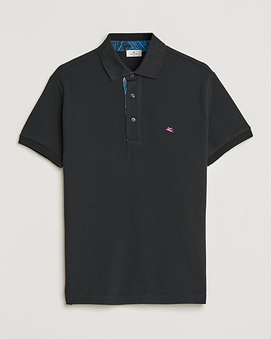 Herren | Polo | Etro | Short Sleeve Contrast Paisley Polo Black