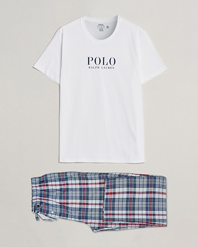 Herren | Schlafanzüge & Bademäntel | Polo Ralph Lauren | Cotton Checked Pyjama Set White/Red