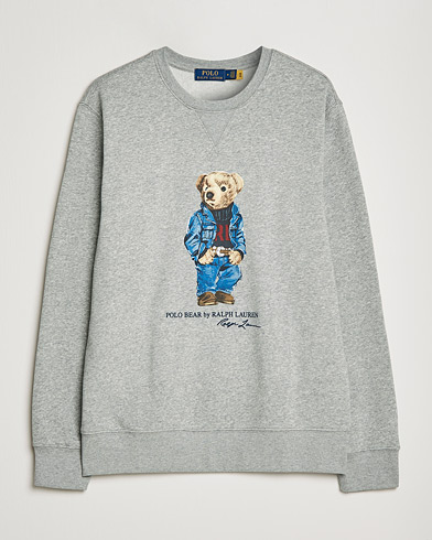 Herren | Pullover | Polo Ralph Lauren | Printed Denim Bear Sweatshirt Andover Heather