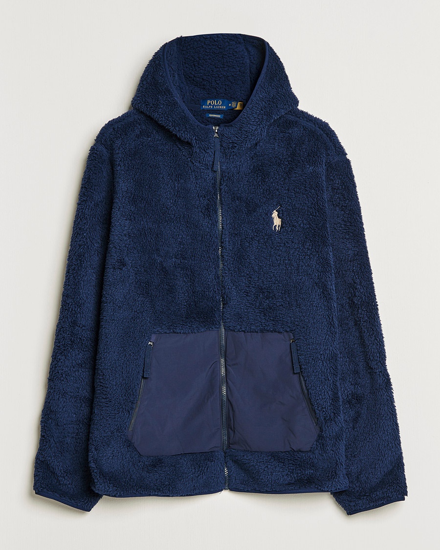 Polo Ralph Lauren Curly Sherpa Full Zip Hoodie Newport Navy - Blau - Kapuzenpullover - Grösse: XL