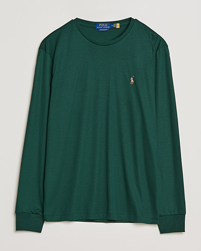 Herren | Langarm T-Shirt | Polo Ralph Lauren | Luxury Pima Cotton Long Sleeve Tee College Green