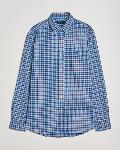 Herren | Freizeithemden | Polo Ralph Lauren | Custom Fit Twill Checked Shirt Blue