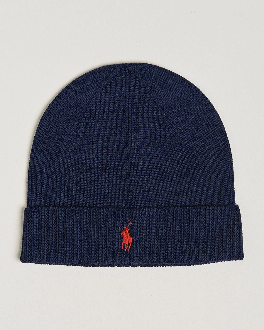 Polo Ralph Lauren Merino Beanie Hunter Navy – Blau
