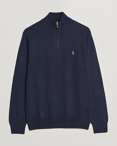 Herren |  | Polo Ralph Lauren | Merino Knitted Half Zip Sweater Hunter Navy