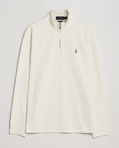 Herren | Reißverschlusspullover | Polo Ralph Lauren | Double Knit Jaquard Half Zip Sweater Chic Cream