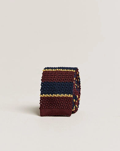 Herren |  | Polo Ralph Lauren | Knitted Striped Tie Wine/Navy/Gold