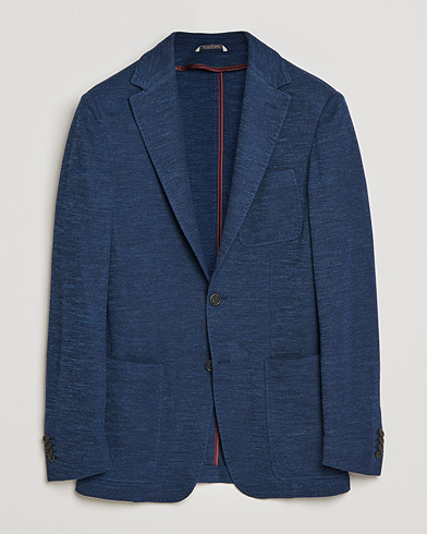 Herren | Sakkos | Canali | Structured Wool Jersey Jacket Dark Blue