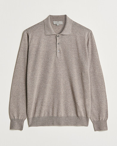 Herren | Pullover | Canali | Merino Wool Knitted Polo Beige