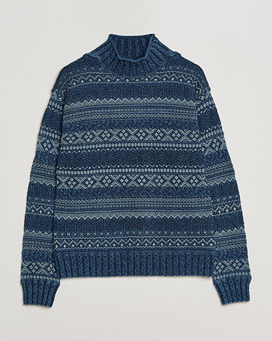 Herren | RRL | RRL | Mock Neck Sweater Blue Indigo