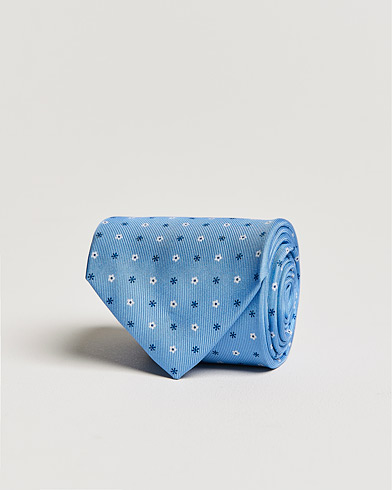 Herren | Krawatten | E. Marinella | 3-Fold Flower Silk Tie Light Blue