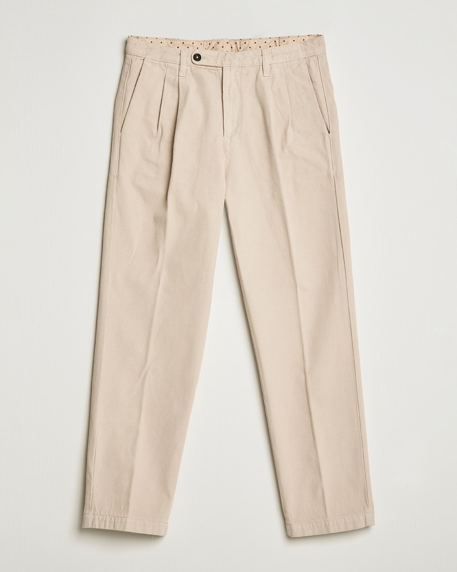 Herren | | Massimo Alba | Strallo Pleated Chinos Beige