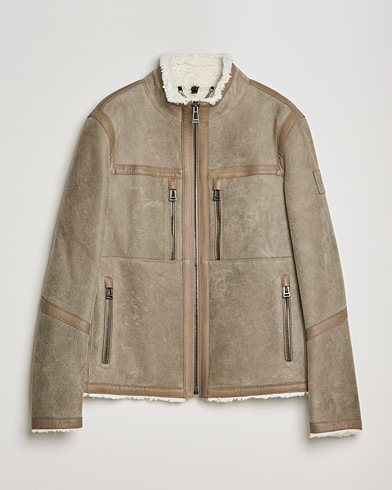 Herren | Jacken | Belstaff | Tundra Shearling Leather Jacket Dark Sand