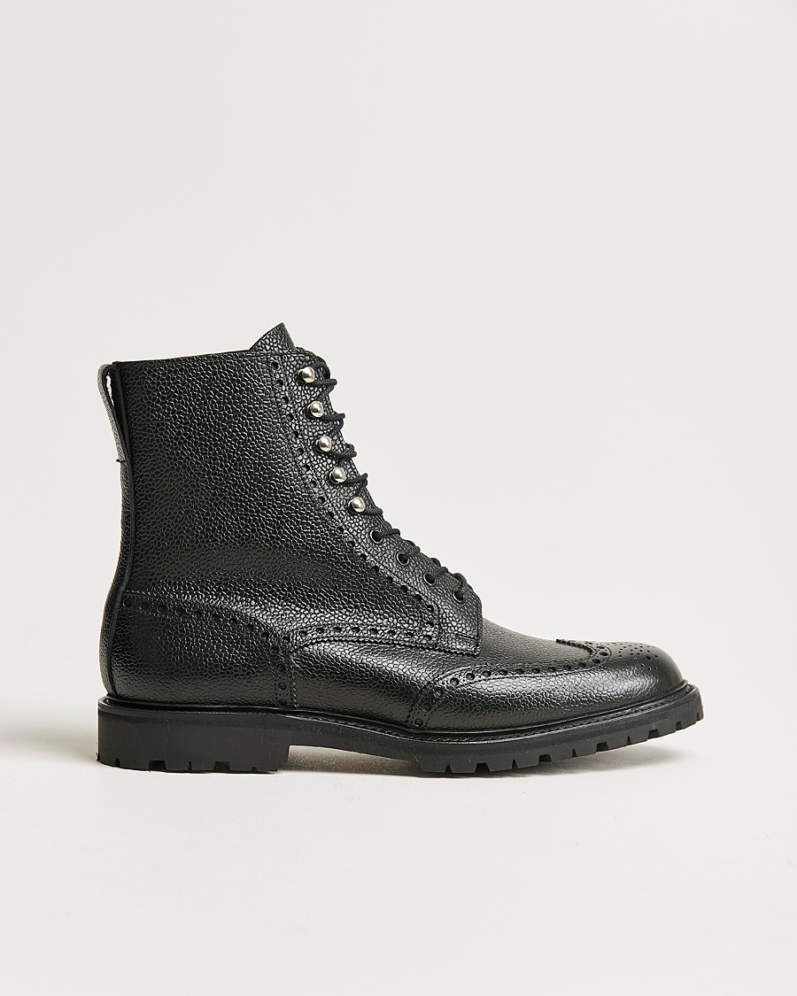 Crockett & Jones Islay Scotch Grain Vibram Boot Black Calf – Schwarz