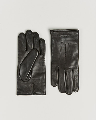 Herren | Handschuhe | Emporio Armani | Leather Gloves Dark Brown