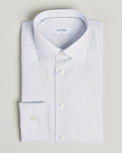 Herren | Formelle Hemden | Eton | Hairline Striped Slim Twill Shirt Navy Blue