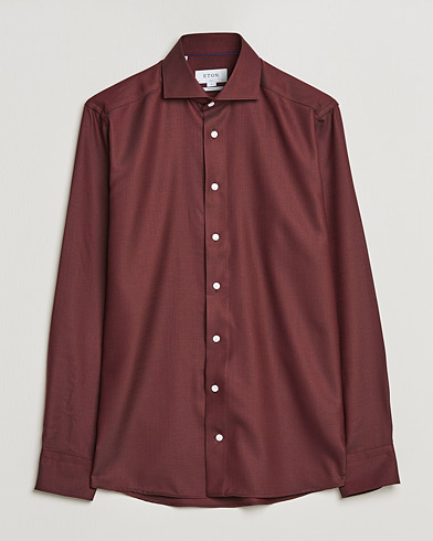 Herren | Eton | Eton | Merino Wool Shirt Mid Red
