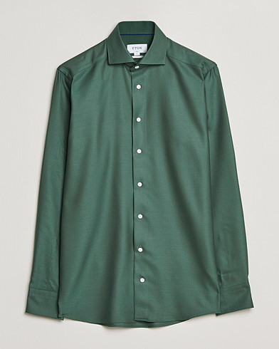 Herren | Freizeithemden | Eton | Merino Wool Shirt Olive