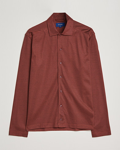 Herren | Eton | Eton | Oxford Pique Shirt Mid Red