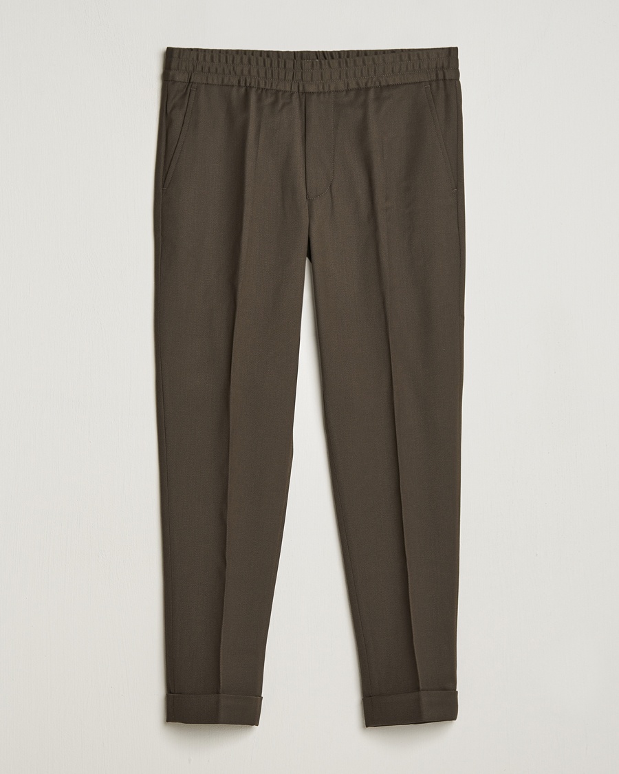 Filippa K Terry Wool Trousers Dark Forest Green - Grün - Drawstring-hose - Grösse: 46