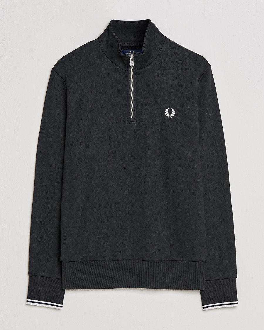 Fred Perry Half Zip Sweatshirt Black – Schwarz