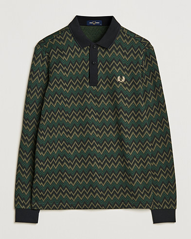 Herren | Best of British | Fred Perry | Jaquard Polo Shirt Night Green