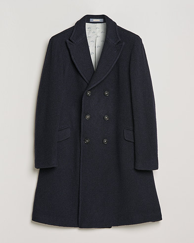 Herren |  | Massimo Alba | Oversize Wool Herringbone Coat Dark Navy