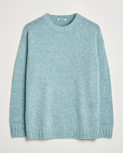 Herren | Rundausschnitt | Auralee | Wool/Cashmere Crewneck Knit Top Blue Green