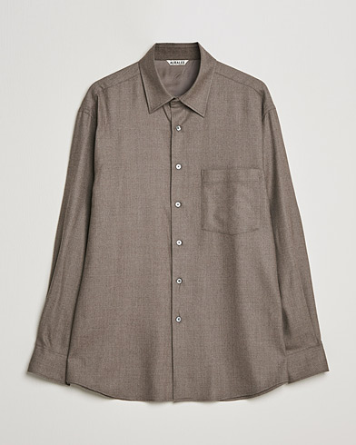 Herren | Japanese Department | Auralee | Super Light Wool Shirt Dark Brown