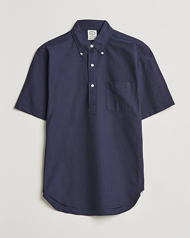 Herren | Kamakura Shirts | Kamakura Shirts | Vintage Ivy Short Sleeve Popover Shirt Navy