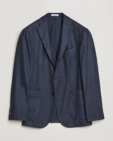 Herren | Sakkos | Boglioli | K Jacket Dyed Flannel Blazer Dark Blue