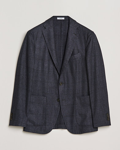Herren | Sakkos | Boglioli | K Jacket Wool Check Blazer Navy