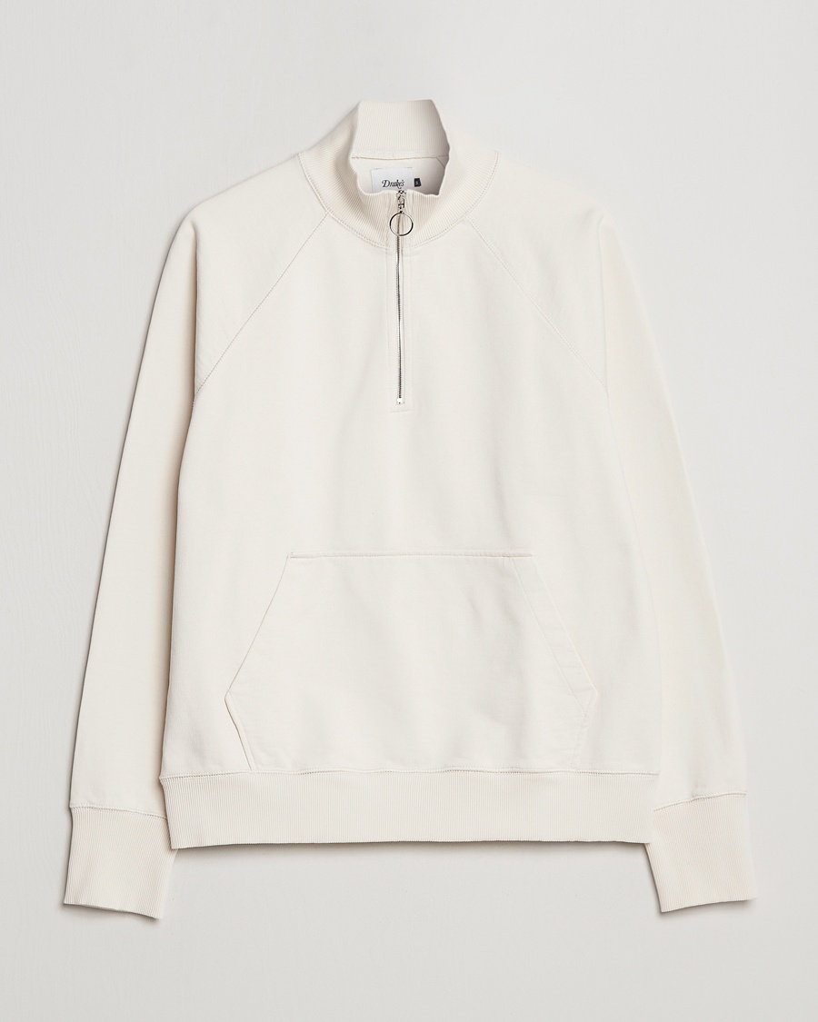 Herren | | Drake's | Quarter Zip Sweatshirt Ecru