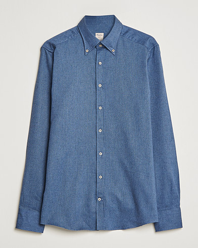 Herren |  | Stenströms | Slimline Flannel Shirt Blue